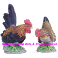 Polyresin Rooster & Hen Statue